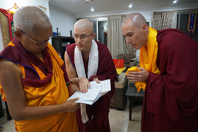 Offering new translations to Kyabje Lama Zopa Rinpoche